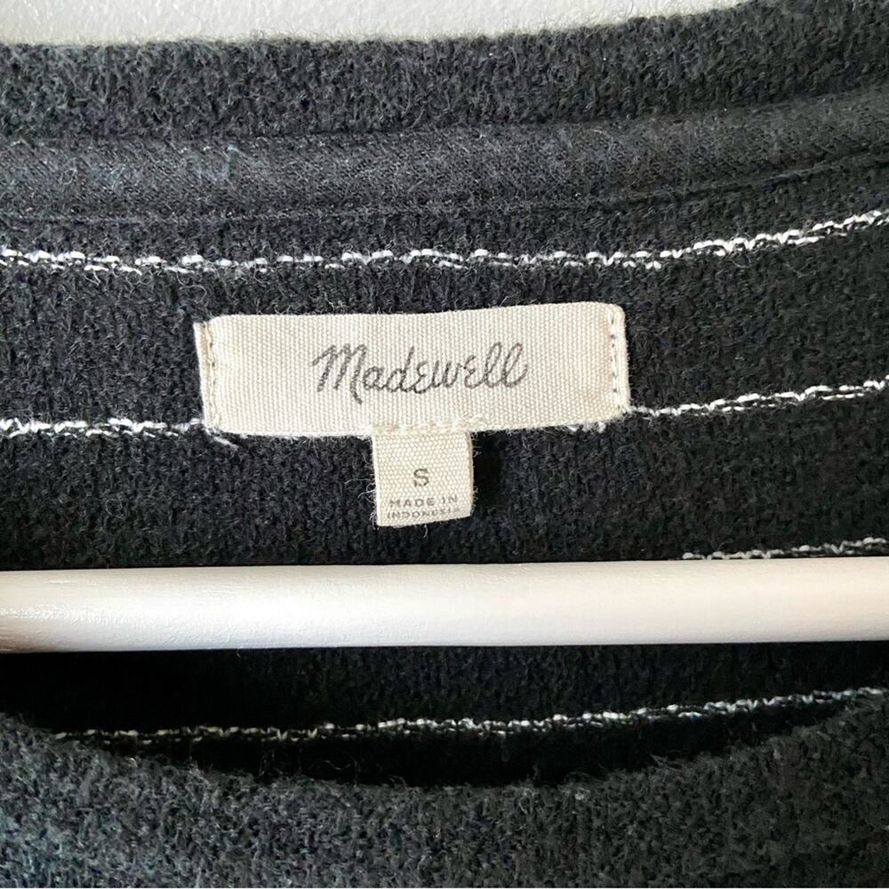 Madewell Black And White Striped Tie-Front Top Size Small - Picture 4 of 5